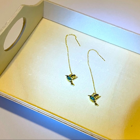 Humming Bird Drop Earrings - Picture 4 of 4